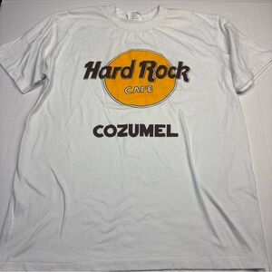 Vintage Hard Rock Cafe Cozumel Mexico Adult XL T-Shirt White Short Sleeve Flaws